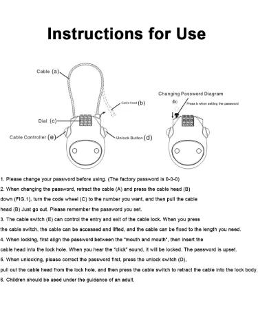 Buy Steel Wire Cable Lock for Motorcycle & Bicycle | Universal Combination Lock for Luggage & Locker (Black) - Buy Online on GoSupps.com