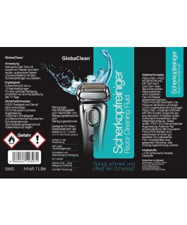 Globaclean Shaking Head Cleaner Refill Fluid 1L - Compatible with Brown Clean & Renew Synchro Activator & Pulsonic Series 3/5/7/9 - International Shipping Available - Buy Online on GoSupps.com
