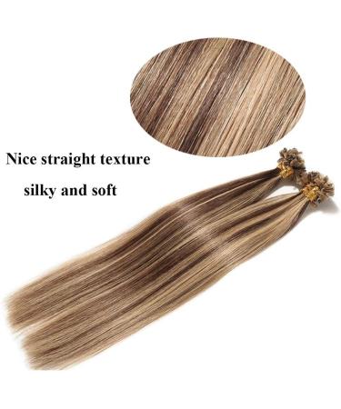 18" Pre Bonded Human Hair Extensions 0.5g*200 Strands (#4/27 Medium Brown&Dark Blonde 100g) - Buy Online on GoSupps.com