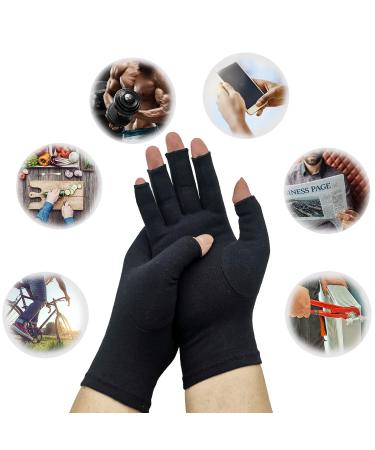 4 Pairs Arthritis Compression Gloves (2 Black + 2 Grey) - Relieve Arthritis Pain - Anti-Slip Grip for Women & Men - Buy Online on GoSupps.com