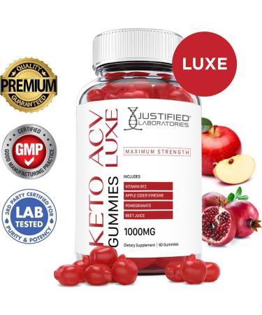 Premium Justified Labs Luxe Keto ACV Gummies 1000MG with Pomegranate Juice, Beet Root, B12 - 120 Gummies (120 Servings) | Pack of 1 - Buy Online on GoSupps.com