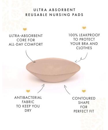 Kindred Bravely Leakproof Reusable Breast Pads - Ultra Absorbent Nursing Pads 4 Pack - Buy Online on GoSupps.com