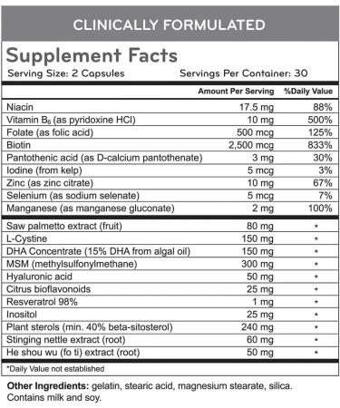 HairMax Hair Skin and Nails Supplement - Hair Loss and Regrowth Treatment - 2500mcg Biotin, DHT Blocker, MSM & Antioxidants - 2 Bottles, 60 Servings - Buy Online on GoSupps.com