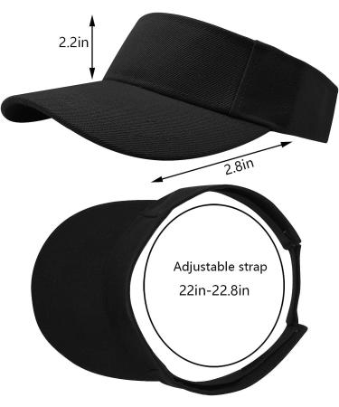Adjustable Sport Visor Hats for Men and Women - Black Sun Visors - 5 Pieces Set - Buy Online on GoSupps.com