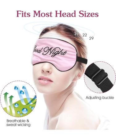 Sleep Mask 2 Pack Pure Silk Eye Masks with Adjustable Strap | Soft Satin Blindfold for Travel Napping & Meditation | Blackout Eye Shade for Men & Women (Black Powder - Buy Online on GoSupps.com
