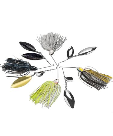 MadBite Spinnerbait Fishing Lures 4pc Multi-Color Kits with Stinger Hooks in Storage Box - 3/8oz Double Willow & Colorado/Willow Blades - Buy Online on GoSupps.com