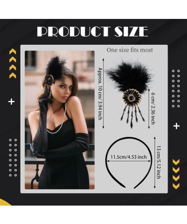 Dilunave Feather Headband Flapper Headpiece 1920s Accessories for Women Vintage Headband with Crystal Accessories for Art Decor Pageant Themed Party - Buy Online on GoSupps.com