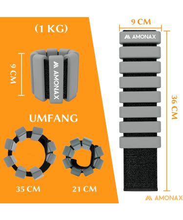 Buy Amonax 1kg Ankle Weights Set - Fitness Weights for Legs & Arms Ideal for Pilates Yoga & Dance | Free Global Shipping - Buy Online on GoSupps.com