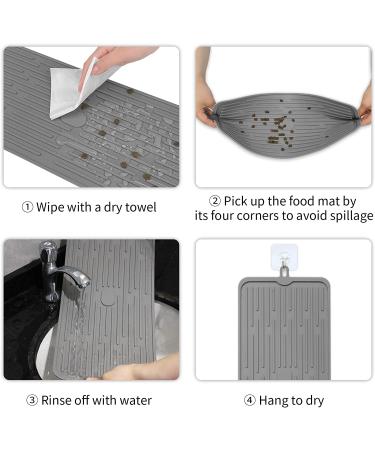 Ptlom Pet Placemat for Dogs and Cats - Prevent Food and Water Overflow - Medium and Small Pet Mat - Small Grey - Buy Online on GoSupps.com