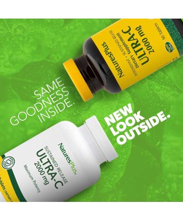 NaturesPlus Ultra C 2000mg with Rose Hips - 90 Vegetarian Tablets | Immune Support & Antioxidant Formula | Gluten-Free & Sustained Release - Buy Online on GoSupps.com