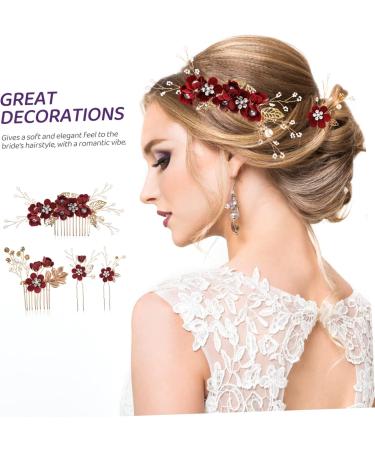 DOITOOL 2 Set Bridal Headwear Wedding Hair Clips Bridal Hair Combs Rhinestone Bobby Pins Tiara Blue Hair Accessories Bridal Headpiece Hair Clips for Wedding Party Side Combs Miss - Buy Online on GoSupps.com