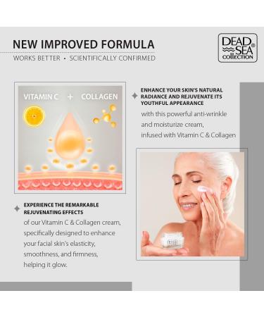 Dead Sea Collection Anti Wrinkle Vitamin C & Collagen Night Face Cream - Skin Care Essential Face Cream for Women and Men - 50ml Face Moisturizer for All Skin Types - Buy Online on GoSupps.com