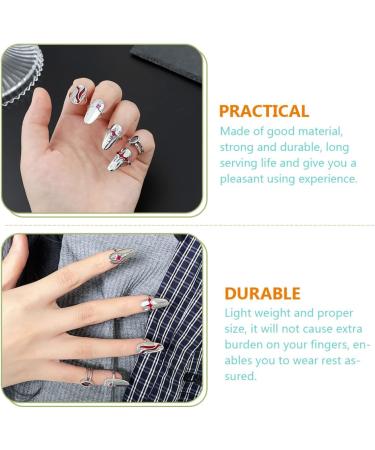 minkissy 3 Sets nail ring Finger Jewelry Women Ring Gift rings for women Finger Tip ring for women nail jewels women s rings red suits womans rings ladies gifts Zinc alloy white girl Miss 2X0.9X0.9CM White - Buy Online on GoSupps.com
