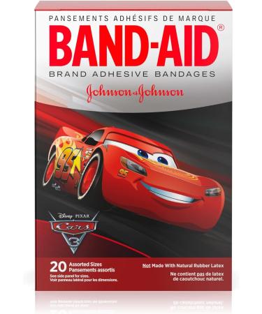 Band-Aid Adhesive Bandages Disney Pixar Cars 3 - 20 ct Pack of 3 - Buy Online on GoSupps.com