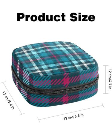Women's Bonds Blue Scottish Plaid Portable Period Kit - Storage Pockets Holder for Feminine Products - Buy Online on GoSupps.com