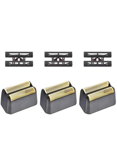 3 pieces Professional 5 Star Series Final Shaver replacement film and cutter bar assembly compatible with a choice of shaving film 7031-100 7043-100 Super Close shaver replacement heads black black 3 pieces