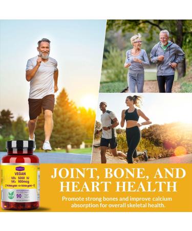 FAMILI+ 90 Days Vegan Vitamin D3 5000IU +K2 900Mcg Softgel with Coconut MCT Oil | 5000IU Plant Source Vitamin D3+750Mcg MK4+150Mcg MK7 | Broad Spectrum K2| Bone Muscel Teeth Overall Health|100% Vegan - Buy Online on GoSupps.com