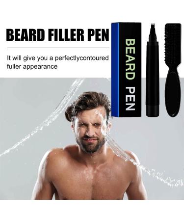 Beard Pen for Men | Beard Pen Kit with Brush Waterproof Sweat Resistant Long Lasting Solution with Beard Pencil for a Full Look Zcsxk - Buy Online on GoSupps.com