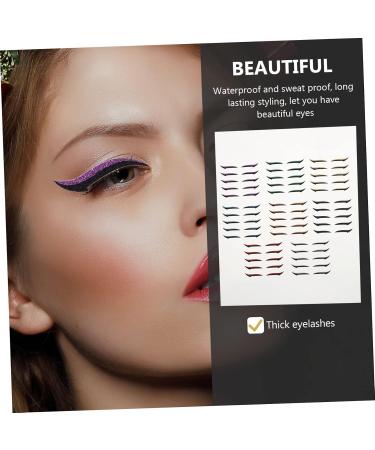 FOMIYES 200 Pairs Eyeliner Adhesive Eyeliner Stickers Glitter Stickers Glitter Eyeliner Stickers Eyelid Stickers Sticker Sheet Eyelid Tape Stickers Self-adhesive Eyeliner Sticker Plastic 4X0.5X0.1CMx5pcs Assorted Colorx5pcs - Buy Online on GoSupps.com