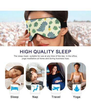 Haskirky Light Blocking Eye Mask for Adults - Breathable & Adjustable | Ideal for Travel, Yoga, Meditation | Comfortable Deep Sleep Aid with Dinosaur Cartoon Design - Buy Online on GoSupps.com