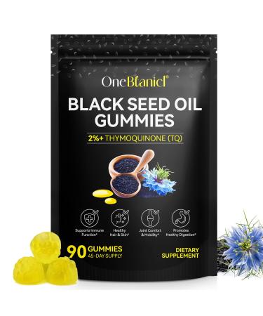Black Seed Oil Gummies 90ct 100% Blackseed Oil 2.5X Per BSO Gummy for Beauty Immune & Overall Wellness Support -Super antioxidant for Immune Support Joints Digestion Hair & Skin - 90 Gummies