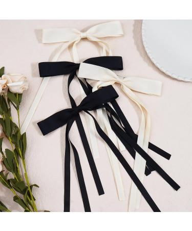 WENSIDUO 6 Pcs Tassel Hair Bow Clips for Women Satin Ribbon Bows with Metal Clips Hair Accessories for Girls and Teens (Mixed color 1) - Buy Online on GoSupps.com