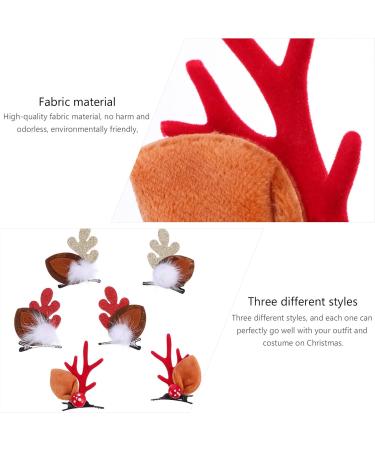 Lurrose Christmas Reindeer Antlers Headband & Hair Clips Festive Hair Accessories (3 Pairs) - Buy Online on GoSupps.com