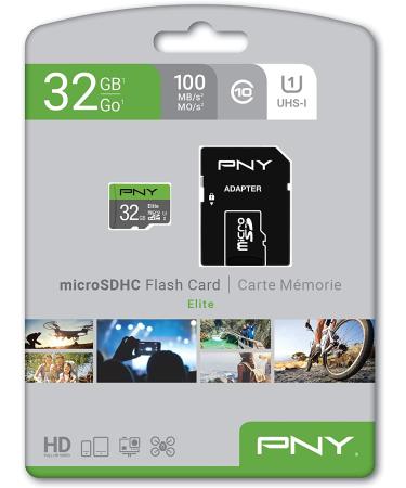 PNY 32GB Elite Class 10 U1 microSDHC Flash Memory Card - 100MB/s Read Speed | Full HD Compatible - Buy Online on GoSupps.com