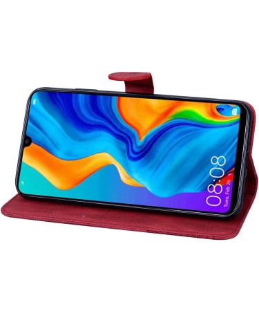Miagon Wallet Case for Huawei Y6P Flip PU Leather Case with Card Slots and Stand Feature Retro Butterfly Design Protective Cover Red Huawei Y6P Red - Buy Online on GoSupps.com