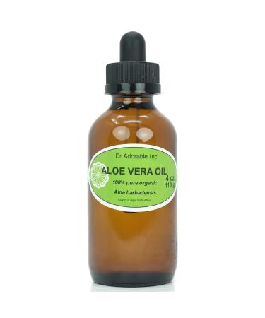 Aloe Vera Oil For Skin Hair And Health 4 oz Amber Glass Bottle with Glass Dropper