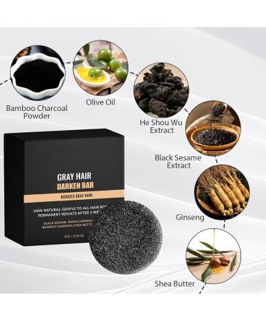 2024 New Style 2Pcs Anti Grey Bar Anti-Gray Bar Anti Gray Bar Anti Grey Bar Anti-Gray Bar Anti Gray Bar Solid Shampoo Bar Hair Darkening Shampoo Bar - Buy Online on GoSupps.com