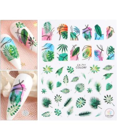 Women DIY Decals Stylish Leaves Nail Sticker Manicure Tool Slider Nail Art Decoration(style16) - Buy Online on GoSupps.com