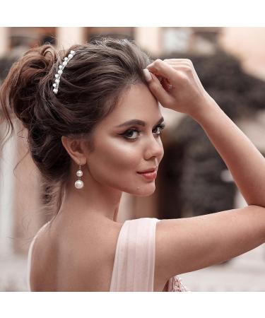 PAGOW Pearl Bridal Hair Side Comb Set - Rhinestone Wedding Hair Pieces - Crystal Accessories for Women - 2 Pack (Rose Gold, 3.14 x 1.77 inch) - Buy Online on GoSupps.com