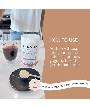 Landish Marine Collagen Functional Coffee Creamer with Reishi and Lion's Mane Mushrooms Joint Health Skin Hair Nails Immune Support Dairy-Free Vanilla-Flavoured 270 g - Buy Online on GoSupps.com