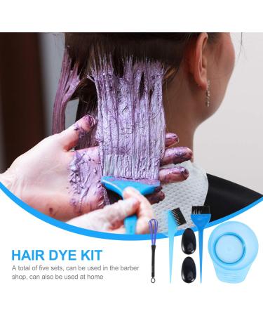 5pcs Hair Dye Color Brush Kit with Blending Brushes, Ear Covers - DIY Dyeing Tool Set for Hair Coloring and Highlights - Buy Online on GoSupps.com