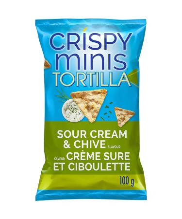 Crispy Minis Tortilla Sour Cream & Chive Flavour Brown Rice Chips 100 g Sour Cream & Chive 100 g (Pack of 1)