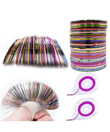 60 Colors Nail Striping Tape Line 2 Pieces Nail Tape Dispensers Free Tape Roller Dispenser Striping Tape Line Nail Art Decoration Stickers Nail Art Decoration Sticker DIY Nail Tip - Buy Online on GoSupps.com