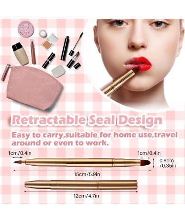 WLLHYF Professional Double Sided Retractable Lip Brush - Portable Travel Lip Makeup Applicator for Women and Girls (Gold) - Buy Online on GoSupps.com