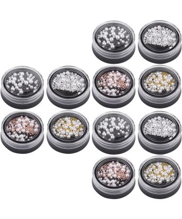 Lurrose 12 Boxes jewelry accessories nail art gems nail micro nail rivets studs nail tech accessories nail crystal beads nail art charms nail paillette manicure jewels Glass sand 3d pearl - Buy Online on GoSupps.com