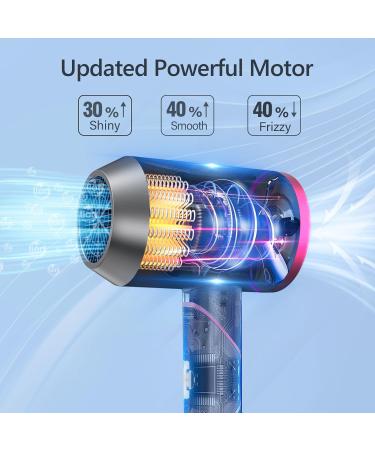 Fehn Ionen Hair Dryer with Diffuser - Compact Foldable Travel Hair Dryer for Curly Hair - 3 Heating Levels - Quiet & Efficient (Gray 2 Nozzles) - Buy Online on GoSupps.com