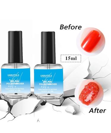 Buy Gel Nail Polish Remover 2 Pack - Non-Irritating Ultra-Powerful with Cuticle Pusher & Scraper | International Shipping Available - Buy Online on GoSupps.com