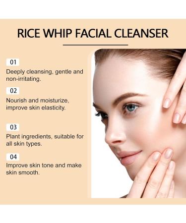homomdy Rice Facial Cleanser Deep Cleansing for Sensitive Dry Skin Hydrating and Moisturizing Controlling Cleanser Brightening Evening Tone Makeup Remover for All Skin Types 1pcs - Buy Online on GoSupps.com