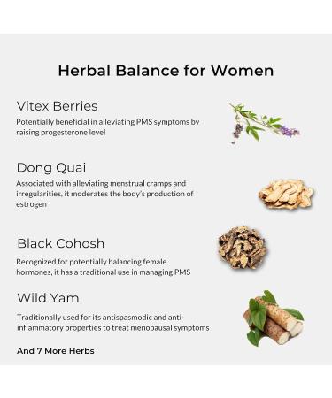 Women's Hormone Balance Support - PMS & Menopause Relief with Black Cohosh Vitex Dong Quai - 30 Servings - Buy Online on GoSupps.com