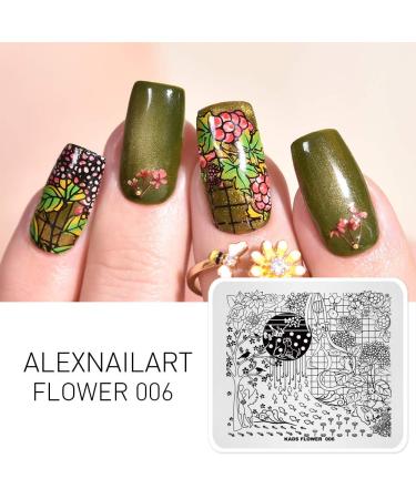 Alexnailart 5pcs Nail Art Stamping Plates Set Flower Leaves Geometry & Star Prints Top Quality Manicure Templates & Animal Designs - Buy Online on GoSupps.com