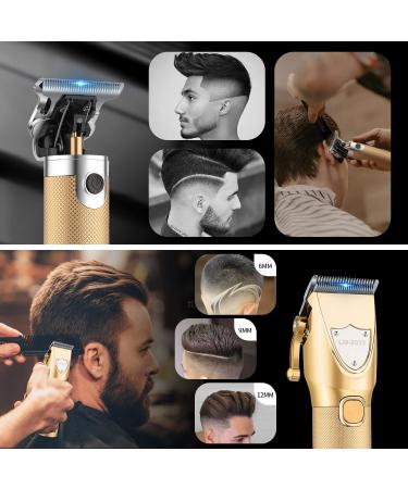 Roziapro Hair Clippers Cordless Beard Trimmer for Men Professional Barber Clippers T Blade Trimmer for Men Rechargeable Hair Clippers Grooming Kit Electric Hair Cutting Kit (Gold) - Buy Online on GoSupps.com