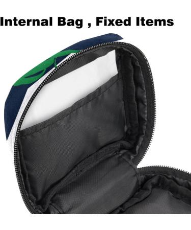 Stylish Menstruation Pad Bag with Zipper | Women's Tampon & Napkin Storage | Red Cherry Blue & White Stripes - Buy Online on GoSupps.com