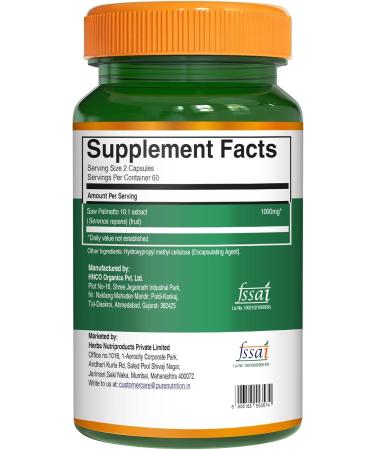 Pure Nutrition Saw Palmetto 10:1 Extract 5000mg Strength | 120 Veg Caps | Prostate Support | Once Daily Prostate Supplement for Men - Buy Online on GoSupps.com