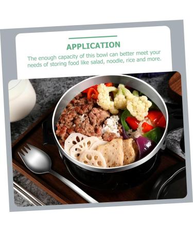 Zerodeko 1 Set Instant Noodle Bowl Food Containers Noodle Bowl with Lid Bowl with Tableware Japanese Ramen Noodles Salad Bowl Lidded Food Bowl Child Chopsticks Stainless Steel 18.50X15.50X11.50CM Black - Buy Online on GoSupps.com