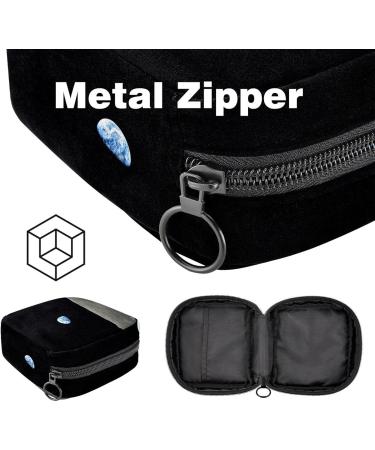 Outer Space Black Women's Napkin Storage Bag | Portable Period Pocket for Teens & Girls | Menstrual Cup & Breastfeeding Holder - Buy Online on GoSupps.com