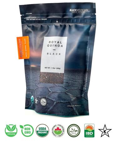 Organic Royal Black Quinoa - 12 oz, Gluten-Free, Vegan, Complete Plant Protein | Black Mountain Premium Superfoods - Buy Online on GoSupps.com